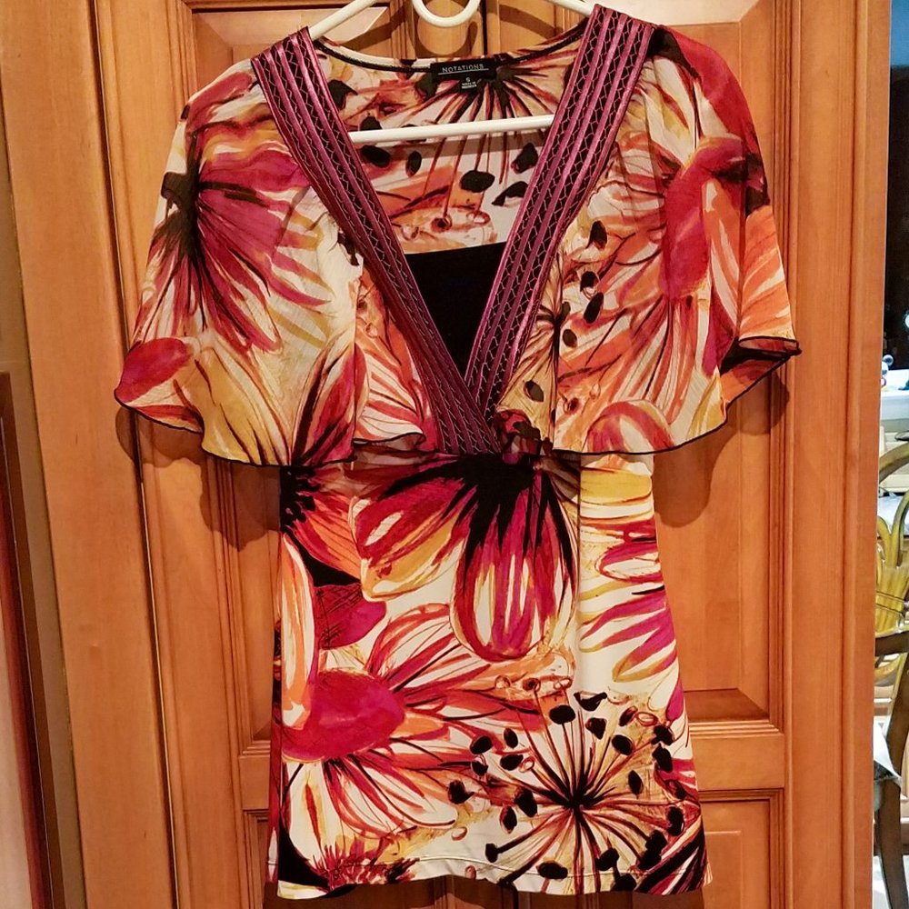Flutter Sleeve Floral Blouse